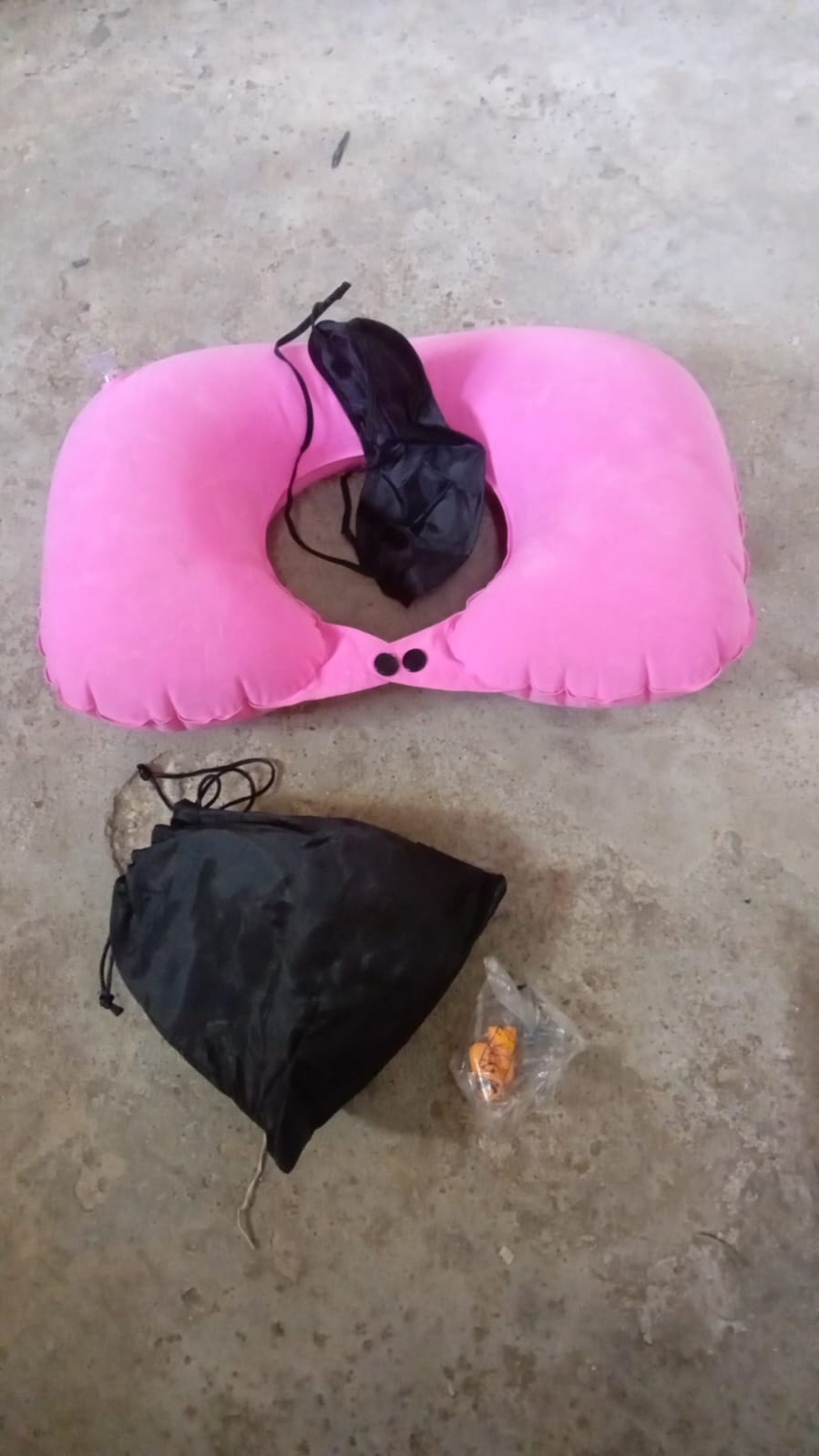 8512 3 in 1 Comfortable Travel Sleeping Kit, Neck Pillow, Eye Mask & Ear Plug Set Inflatable Plane Sleeping Pillow Head Neck Support Pillows for Travel Airplane Office, Black 8512 3 in 1 Comfortable Travel Sleeping Kit, Neck Pillow, Eye Mask & Ear Plug Set Inflatable Plane Sleeping Pillow Head Neck Support Pillows for Travel Airplane Office, Black